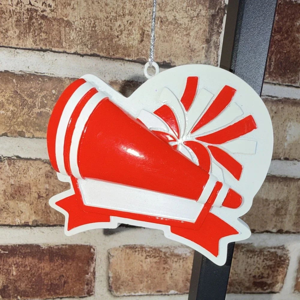 New Place & Time Red & White Megaphone Novelty Christmas Ornament Cheer